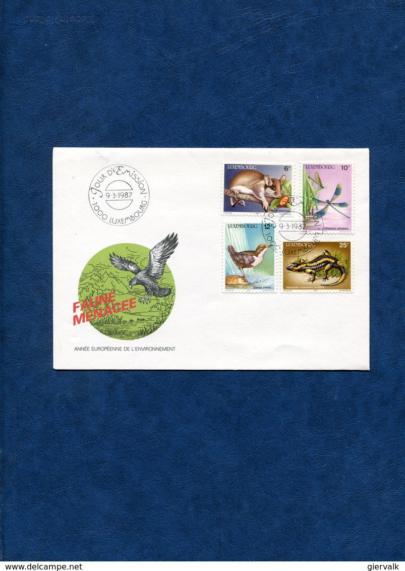 LUXEMBOURG 1987 FDC With SLAMANDER,BIRD,MOUSE & DRAGONFLY.BARGAIN.!! - Andere & Zonder Classificatie