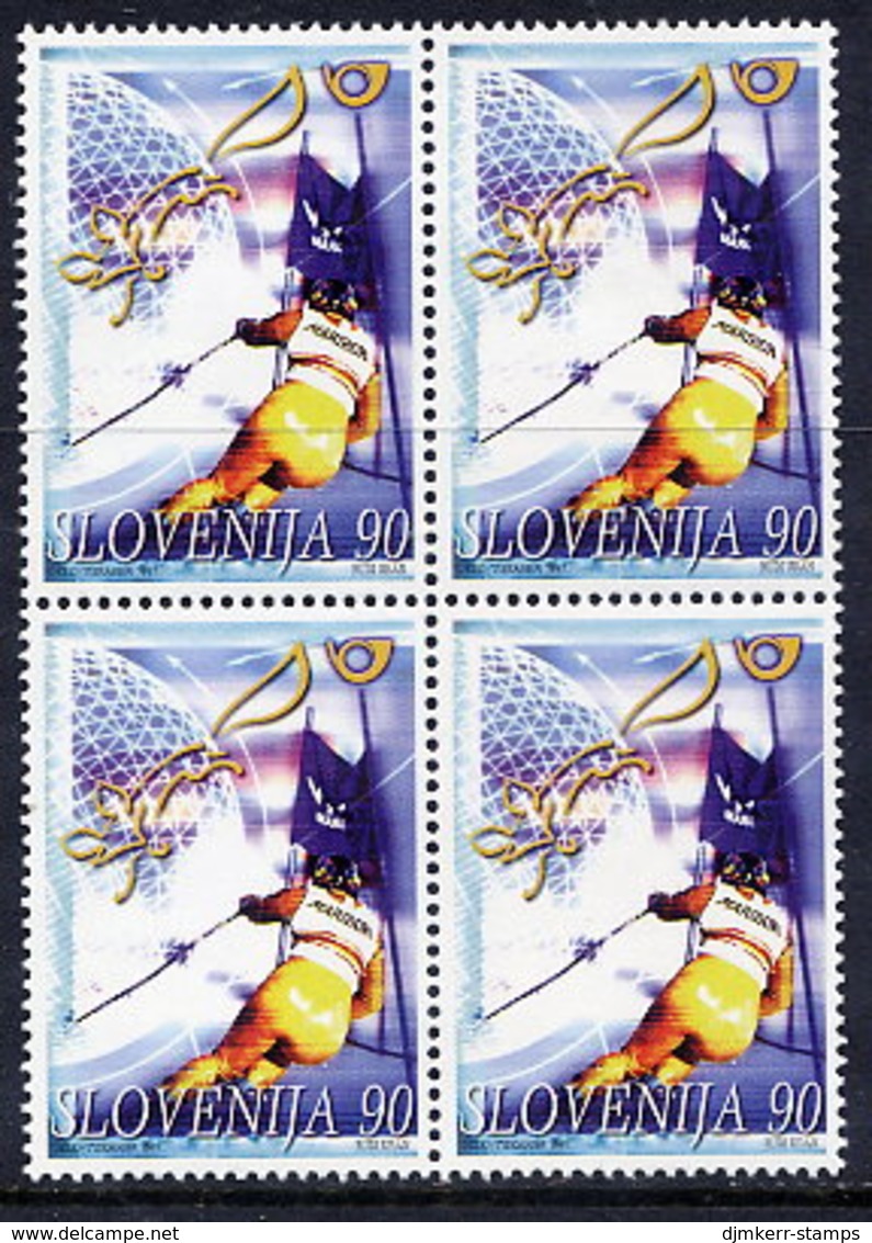 SLOVENIA 1997 Golden Fox Ski Competition Block Of 4 MNH / **.  Michel 213 - Slovenia