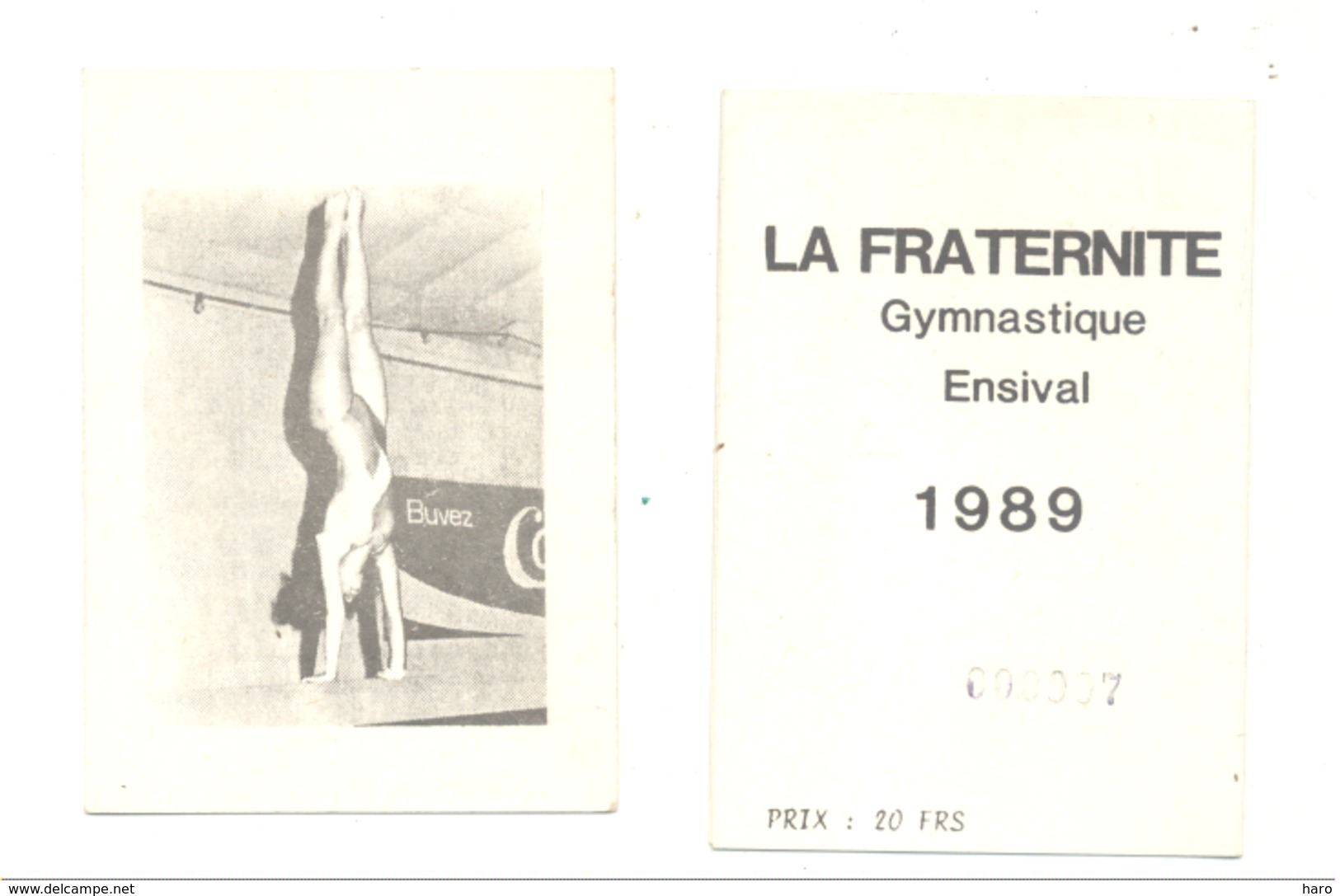 Calendrier De Poche 1989 " La Fraternité " Gymnastique à ENSIVAL ( Verviers ) - Gymnaste,excercice,... (van) - Petit Format : 1981-90