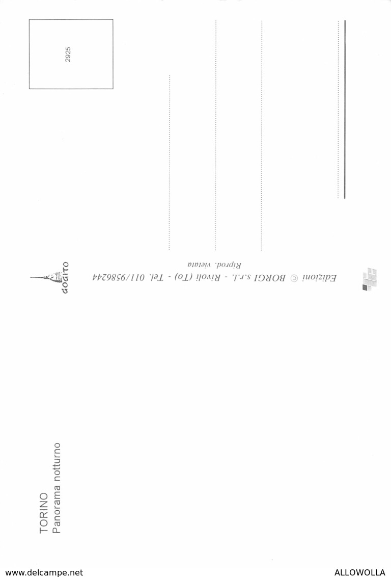 3749" TORINO-PANORAMA NOTTURNO "  CART. POST. OR. NON SPED. - Chiese