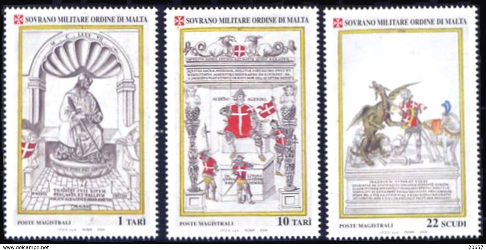 Ordre De Malte SMOM 0764/66 Grands Maitres , Saint Georges Et Le Dragon , Cheval - Malte (Ordre De)