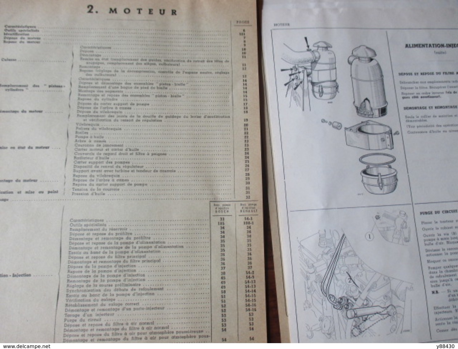 RENAULT - TRACTEURS AGRICOLES - D.22 type R.7052  &  D.35 type R.7050 - Mise à jour de avril 1961 - 14 pages - 10 photos