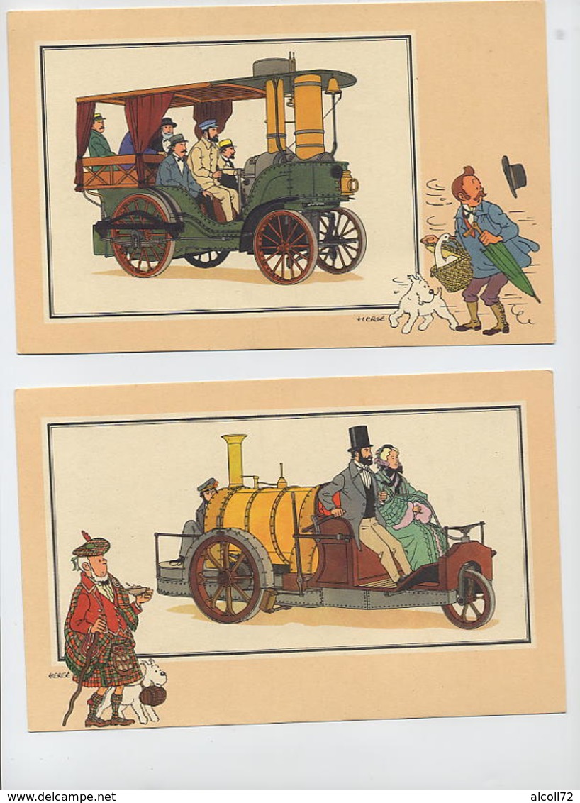 Lot De 6 Images Environ 195x130 VOIR & SAVOIR Par HERGE: AUTOMOBILE Album1 Origine à 1900 Série 5 - N°7,19, 22, 23,28,30 - Autres & Non Classés