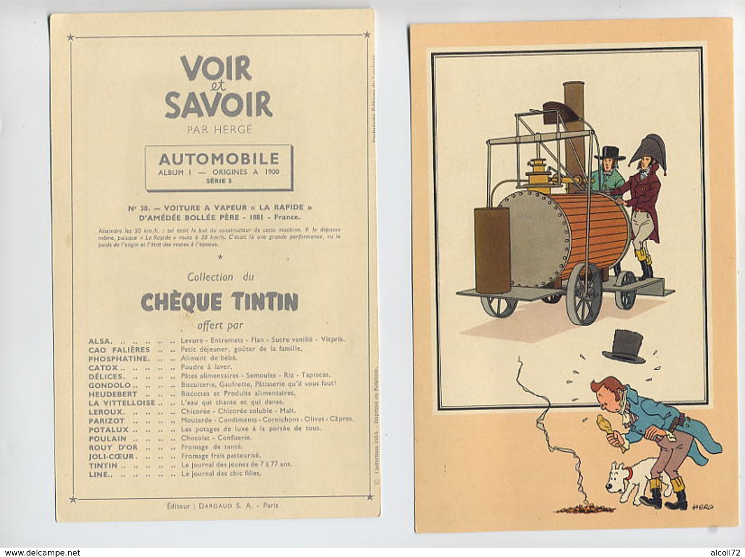 Lot De 6 Images Environ 195x130 VOIR & SAVOIR Par HERGE: AUTOMOBILE Album1 Origine à 1900 Série 5 - N°7,19, 22, 23,28,30 - Autres & Non Classés