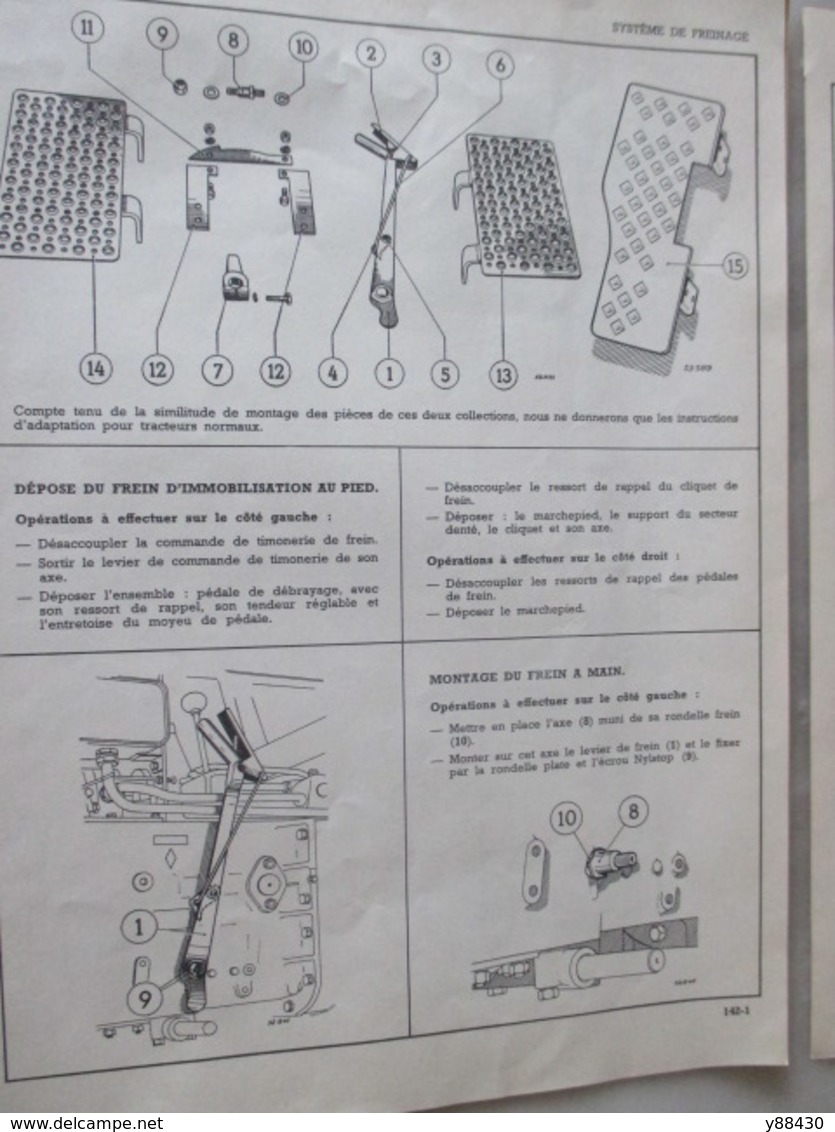 RENAULT - TRACTEURS AGRICOLES Manuel De Réparation  Type R.7052 & R.7050 - Mise à Jour De Juin 1961 -12 Pages -16 Photos - Machines