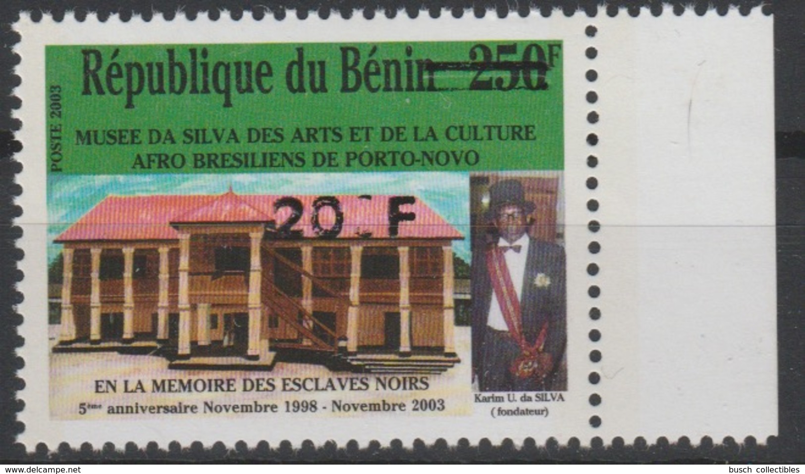 Bénin 2007 Mi. 1407 Musés Da Silva Des Arts ERROR VARIETE 20F Au Lieu De 200F Surchargé Overprint MNH** - Bénin – Dahomey (1960-...)