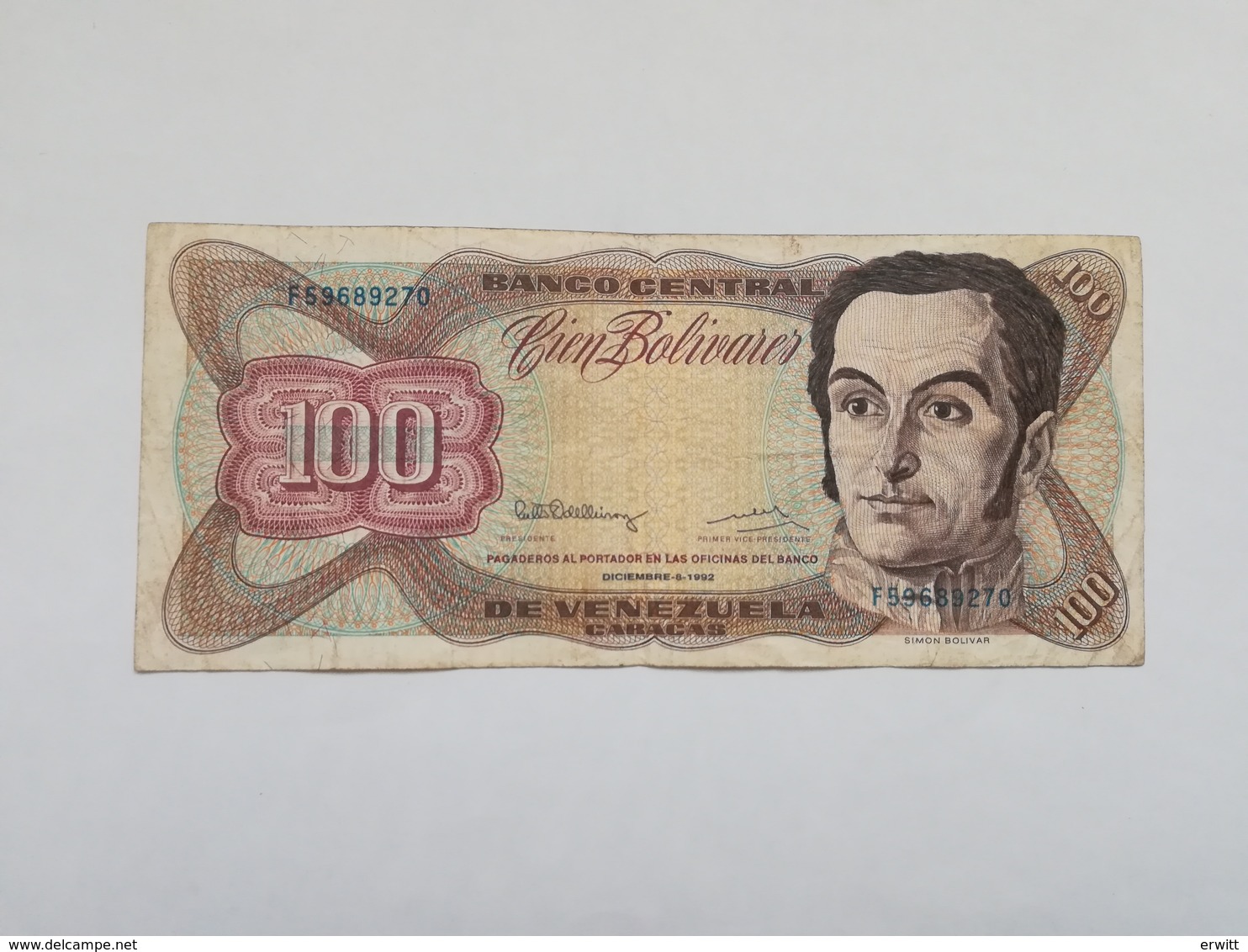 VENEZUELA 100 BOLIVARES 1992 - Venezuela