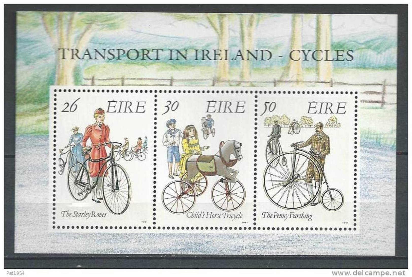 Irlande 1991 Bloc  N°8 Transports: Bicyclettes - Blocs-feuillets