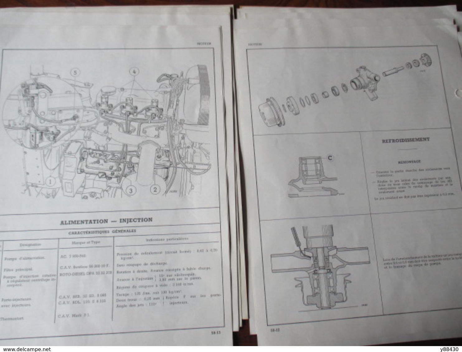 RENAULT - TRACTEUR AGRICOLE manuel de réparation  type R.7051 - M.R.39  - Mise à jour de juin 1961 -36 pages -20 photos