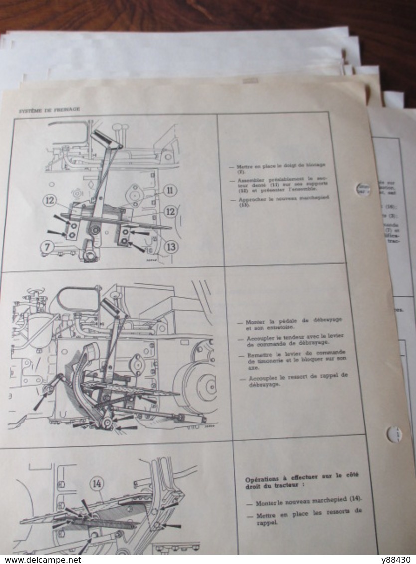 RENAULT - TRACTEUR AGRICOLE manuel de réparation  type R.7051 - M.R.39  - Mise à jour de juin 1961 -36 pages -20 photos