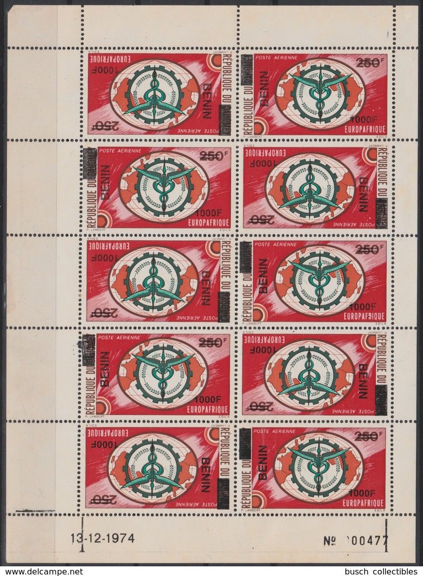 Bénin 2009 Mi. 1634 Europafrique Airmail Poste Aérienne Kleinbogen Map Landkarte Carte Surchargé Overprint MNH** - Bénin – Dahomey (1960-...)