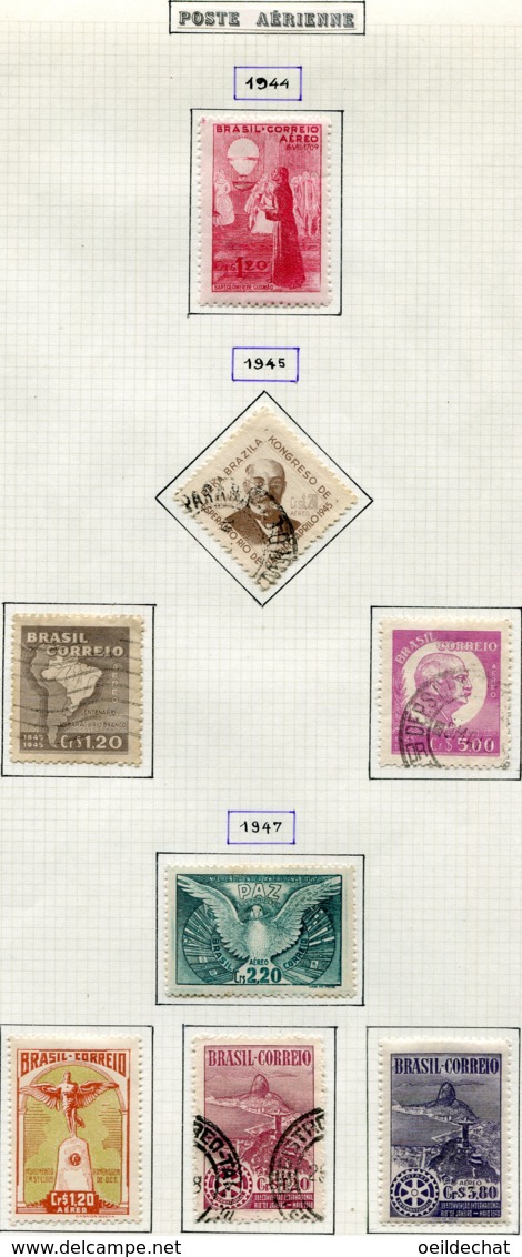 12906 BRESIL Collection Vendue Par Page PA 46 - 53     */  °  1944 - 47  B/TB - Airmail