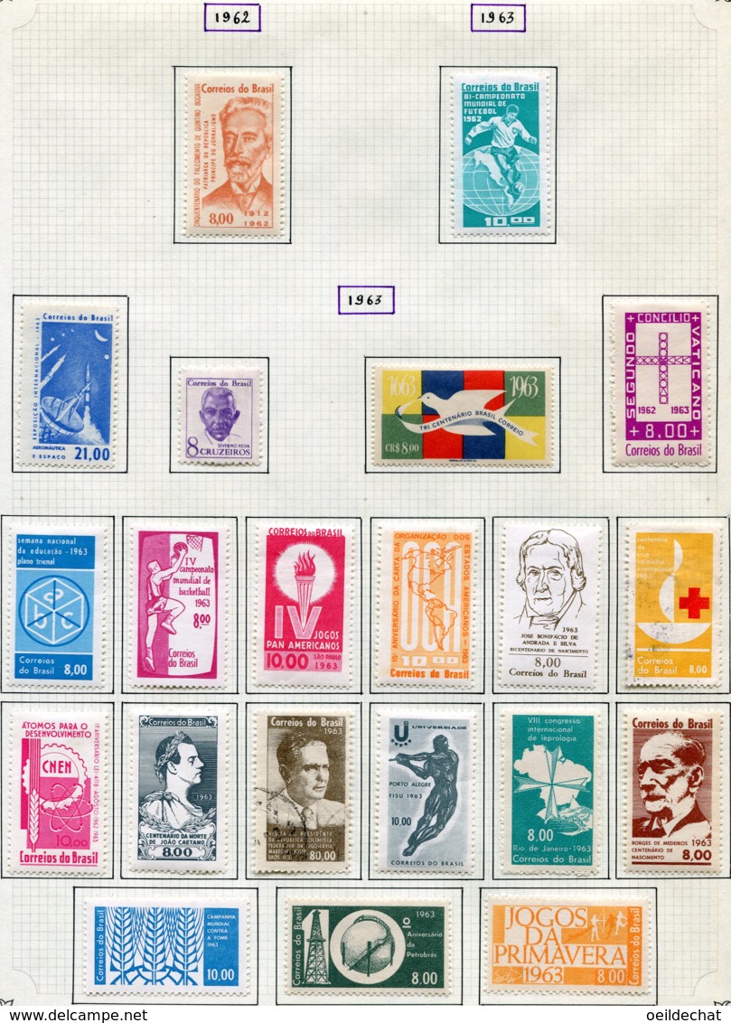 12892 BRESIL Collection Vendue Par Page N° 725- 745 */ °  1962-63  B/TB - Neufs