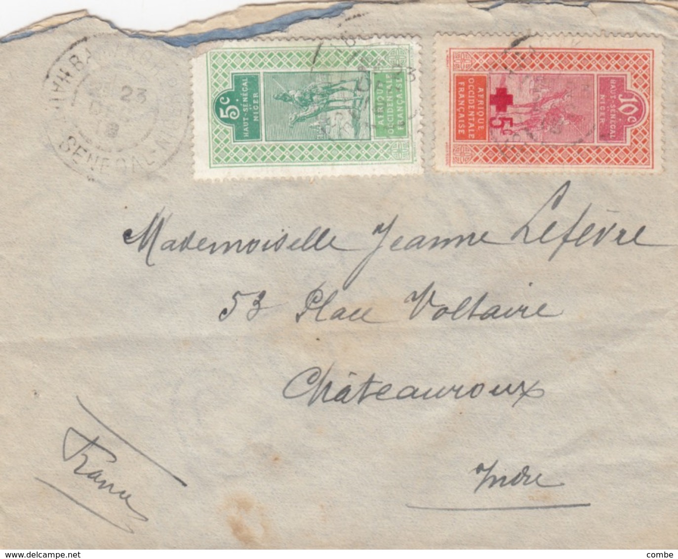 LETTRE . 1918. 10C. HAUT SENEGAL ET NIGER. BAMAKOR POUR CHATEAUROUX /   3 - Lettres & Documents