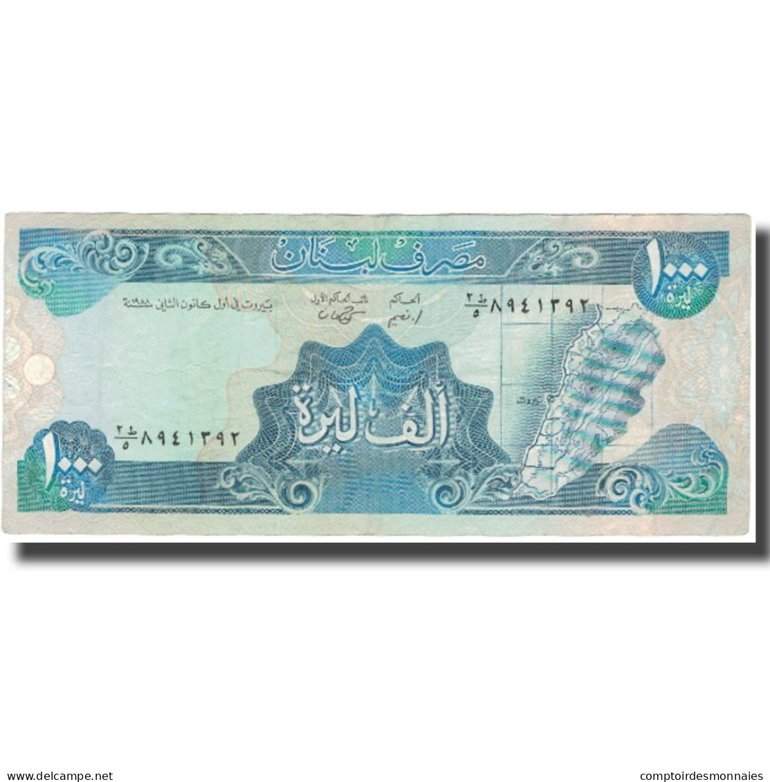 Billet, Lebanon, 1000 Livres, 1988-1992, KM:69a, TTB - Liban