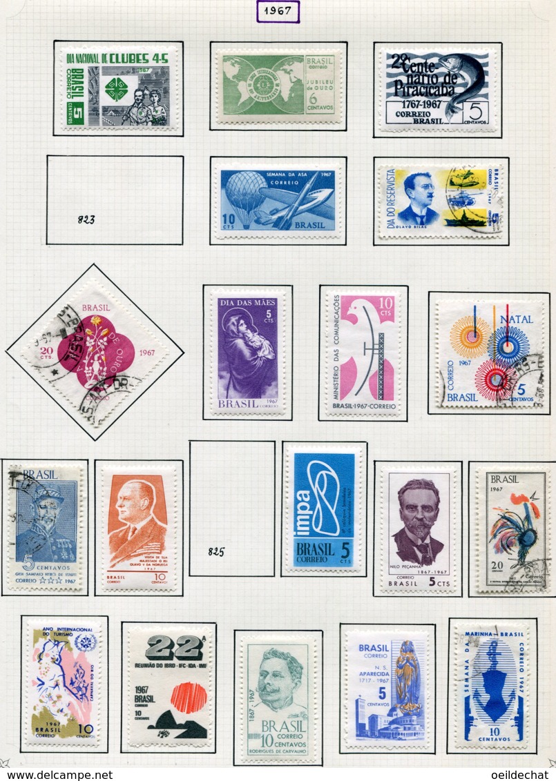 12897 BRESIL Collection Vendue Par Page N° 826 - 841 Sauf 823, 825 */  °  1967  B/TB - Neufs