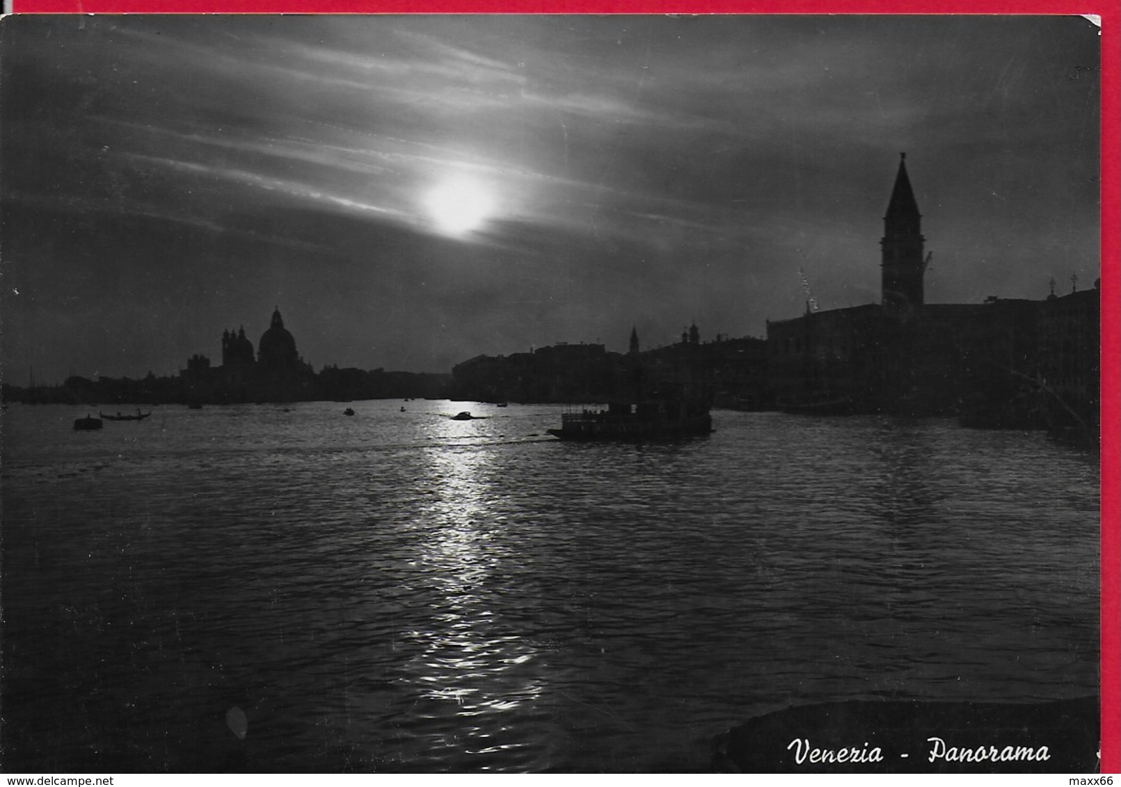 CARTOLINA VG ITALIA - VENEZIA - Panorama Notturno - 10 X 15 - ANN. 1952 - Venezia