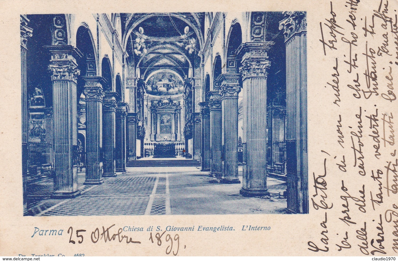 CARTOLINA - PARMA - CHIESA DI S. GIOVANNI EVANGELISTA L' INTERNO - VIAGGIATA PER SASSUOLO - Parma