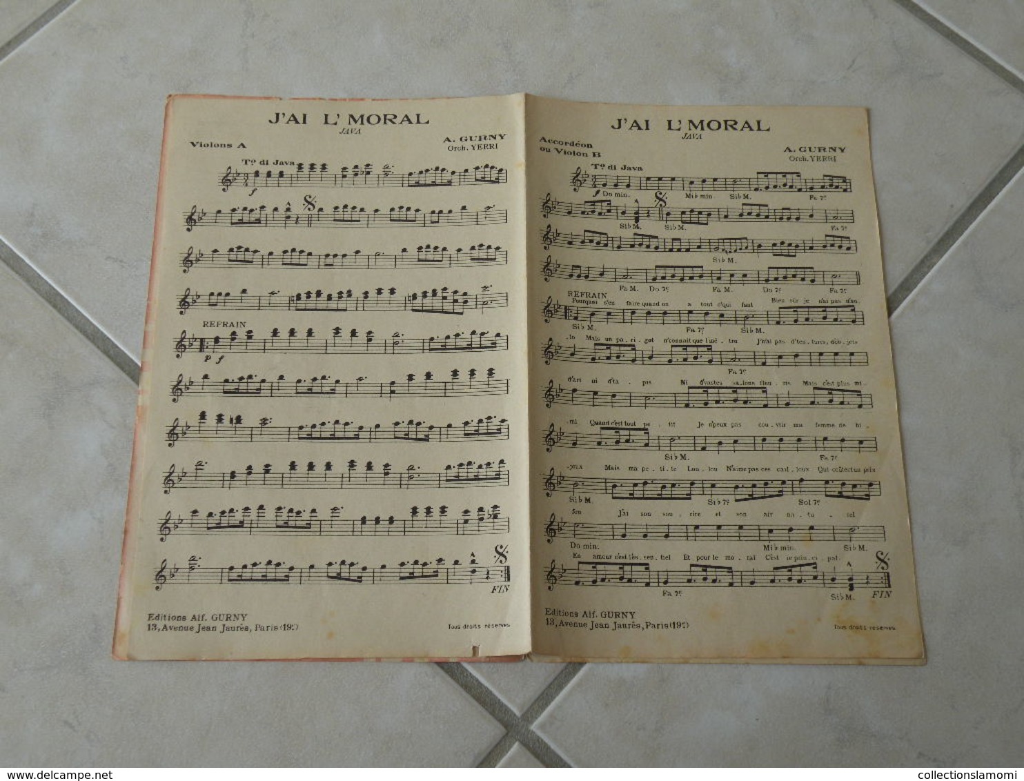J'ai L'moral (Java)-(Paroles)-(Musique Alfred Gurny)Partition Pour Orchestre - Componisten Van Filmmuziek