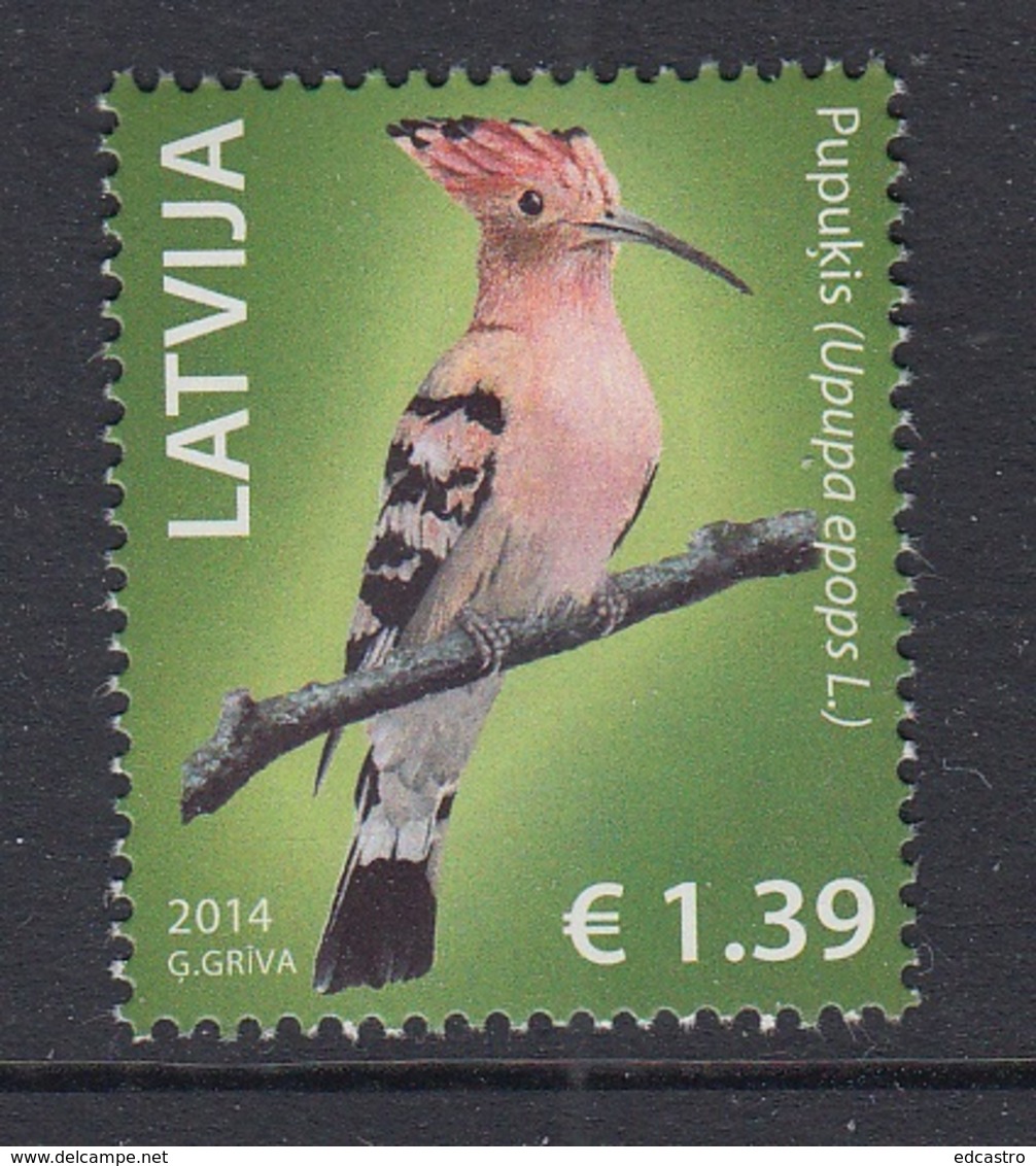 83.- LATVIA 2014 LATVIAN BIRDS HOOPOE - Otros & Sin Clasificación