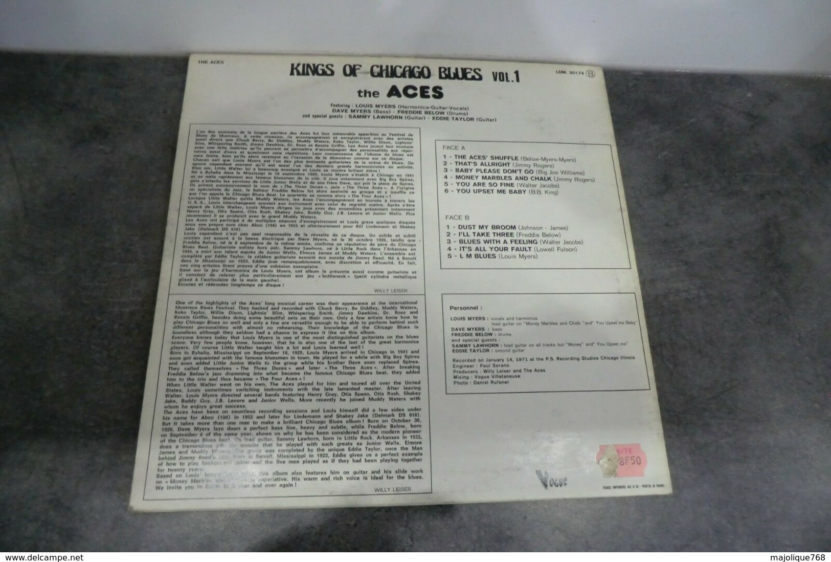 Disque - The Aces - Kings Of Chicago Blues Vol 1 - Vogue LDM. 30174 - 1973 - Blues