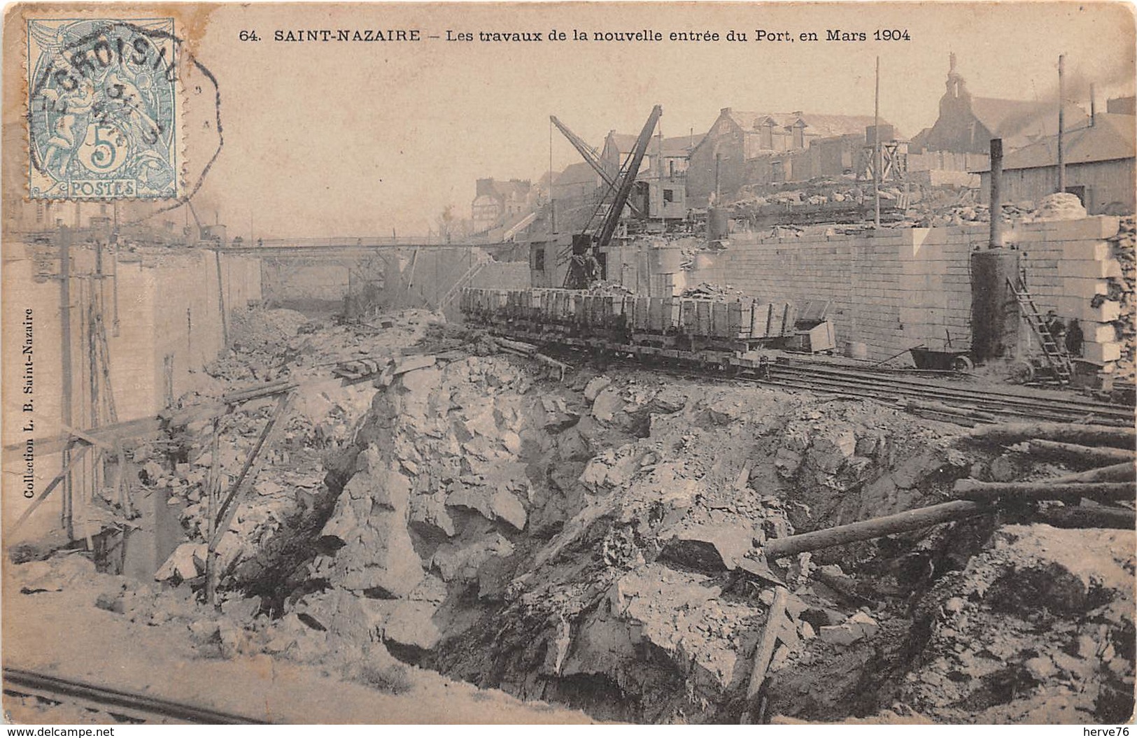 SAINT NAZAIRE - Les Travaux De La Nouvelle Entrée Du Port, En Mars 1904 - Saint Nazaire