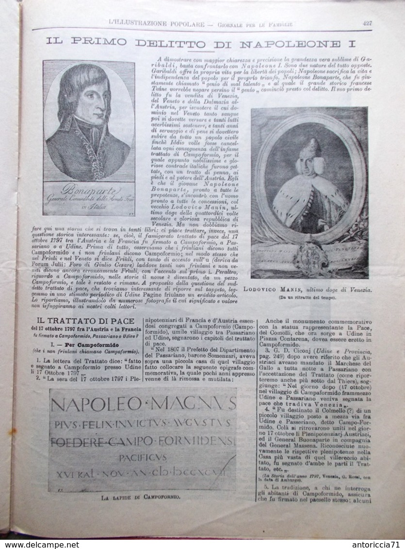 L'illustrazione Popolare 7 Luglio 1907 Anita Napoleone Manin Udine Monte Rosa - Altri & Non Classificati