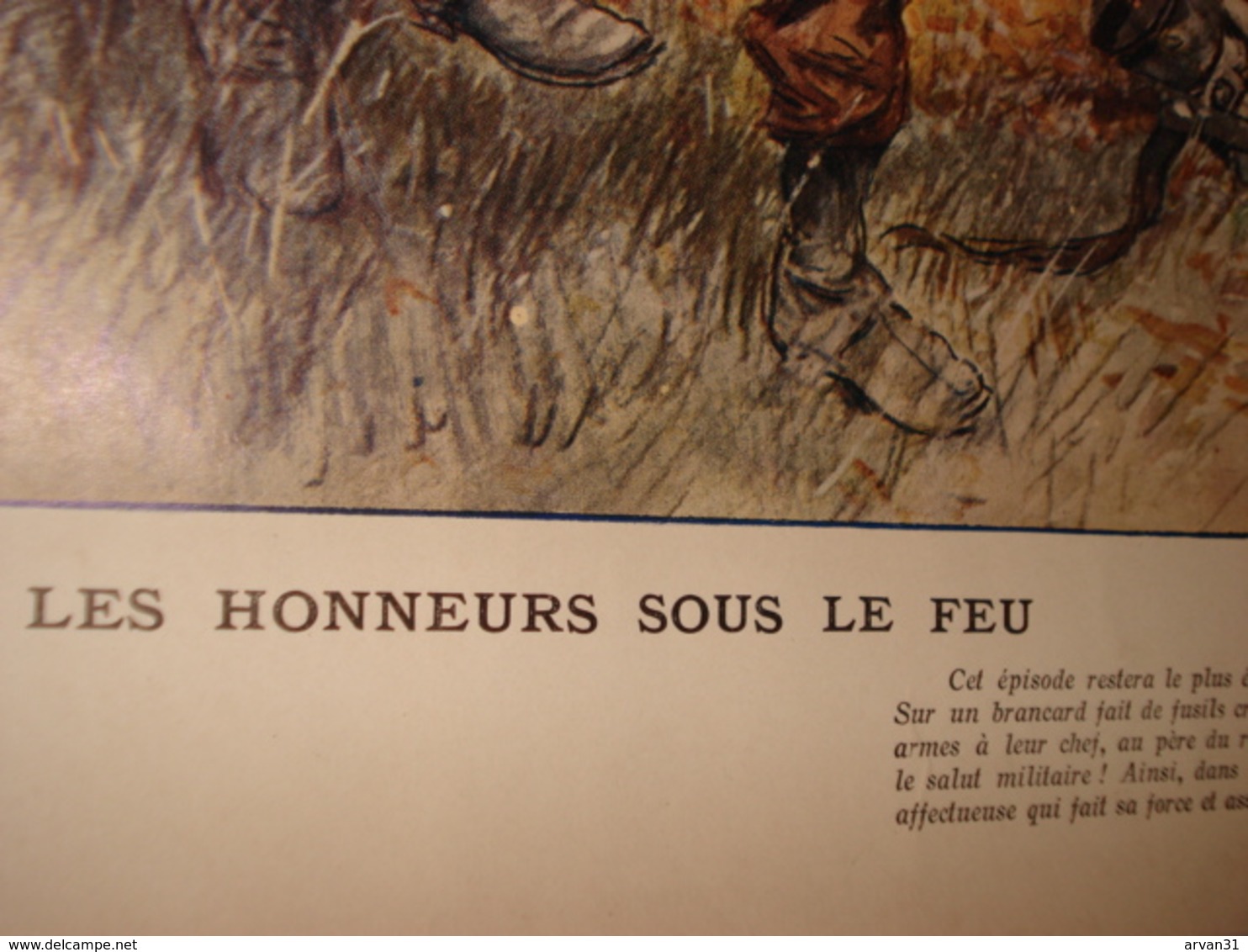 AFFICHE  Sur LES HONNEURS SOUS LE FEU - AQUARELLE  De Georges SCOTT  - - 1914-18