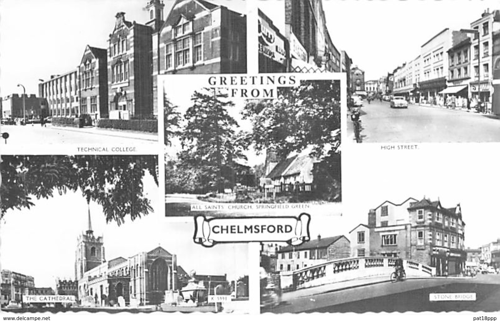 UK ENGLAND Angleterre ( Essex ) Greetings From CHELMSFORD - Multiview - CPSM Dentelée Noir Et Blanc Format CPA - - Autres & Non Classés