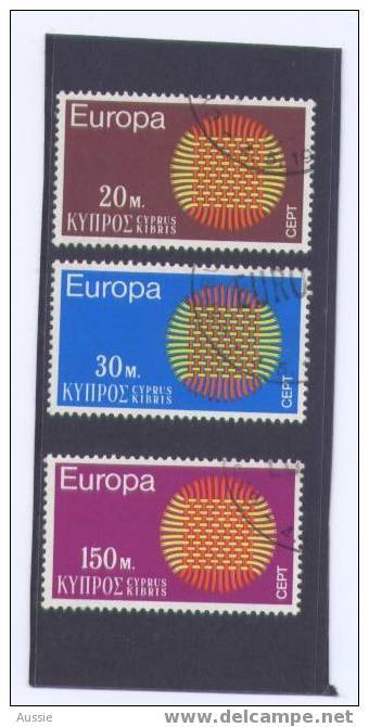 Cept 1970 Cyprus Chypre Yvertnr. 324-26 (°) Oblitéré Used Cote 3 € - 1970