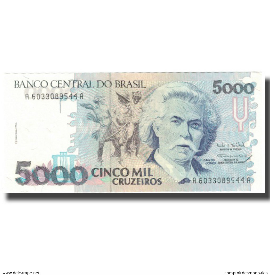 Billet, Brésil, 5000 Cruzeiros, Undated (1990-93), KM:232b, NEUF - Brazilië