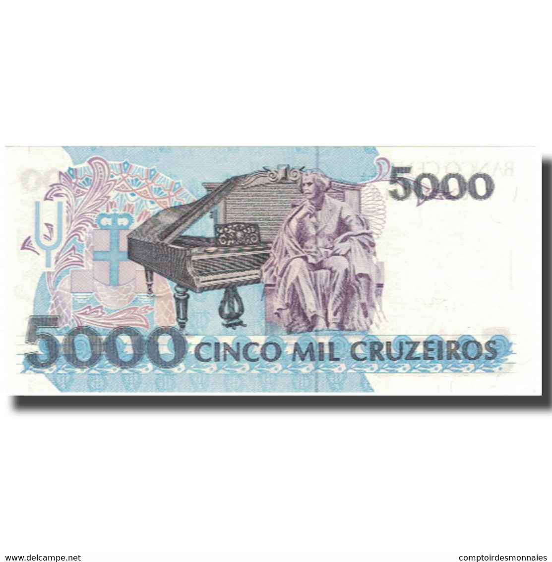 Billet, Brésil, 5000 Cruzeiros, Undated (1990-93), KM:232b, NEUF - Brasile