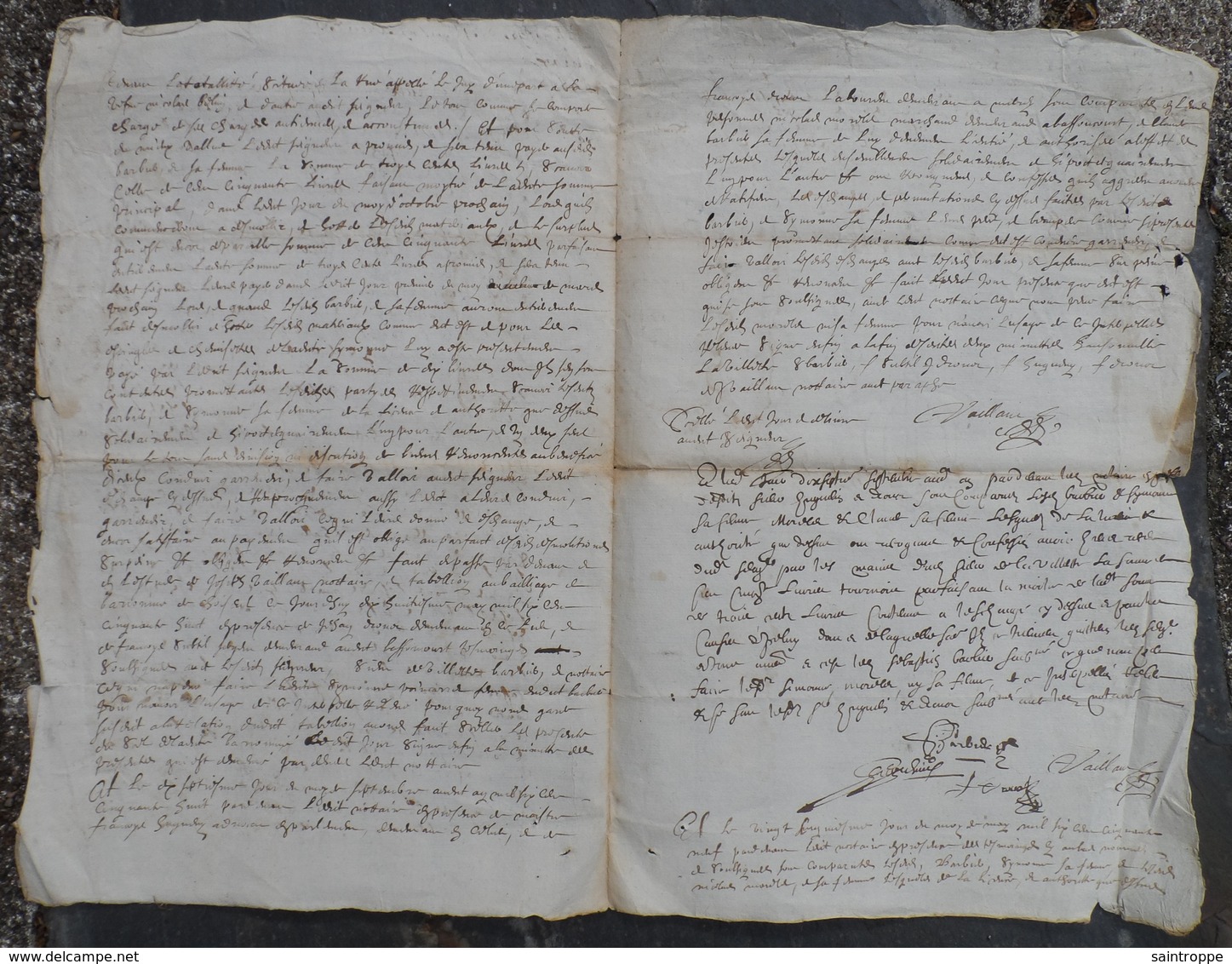 Manuscrit De 1648.Belle Calligraphie à Déchiffrer.Echange De Maison Et Terre Au Domaine De Bassoncourt. - Manuskripte