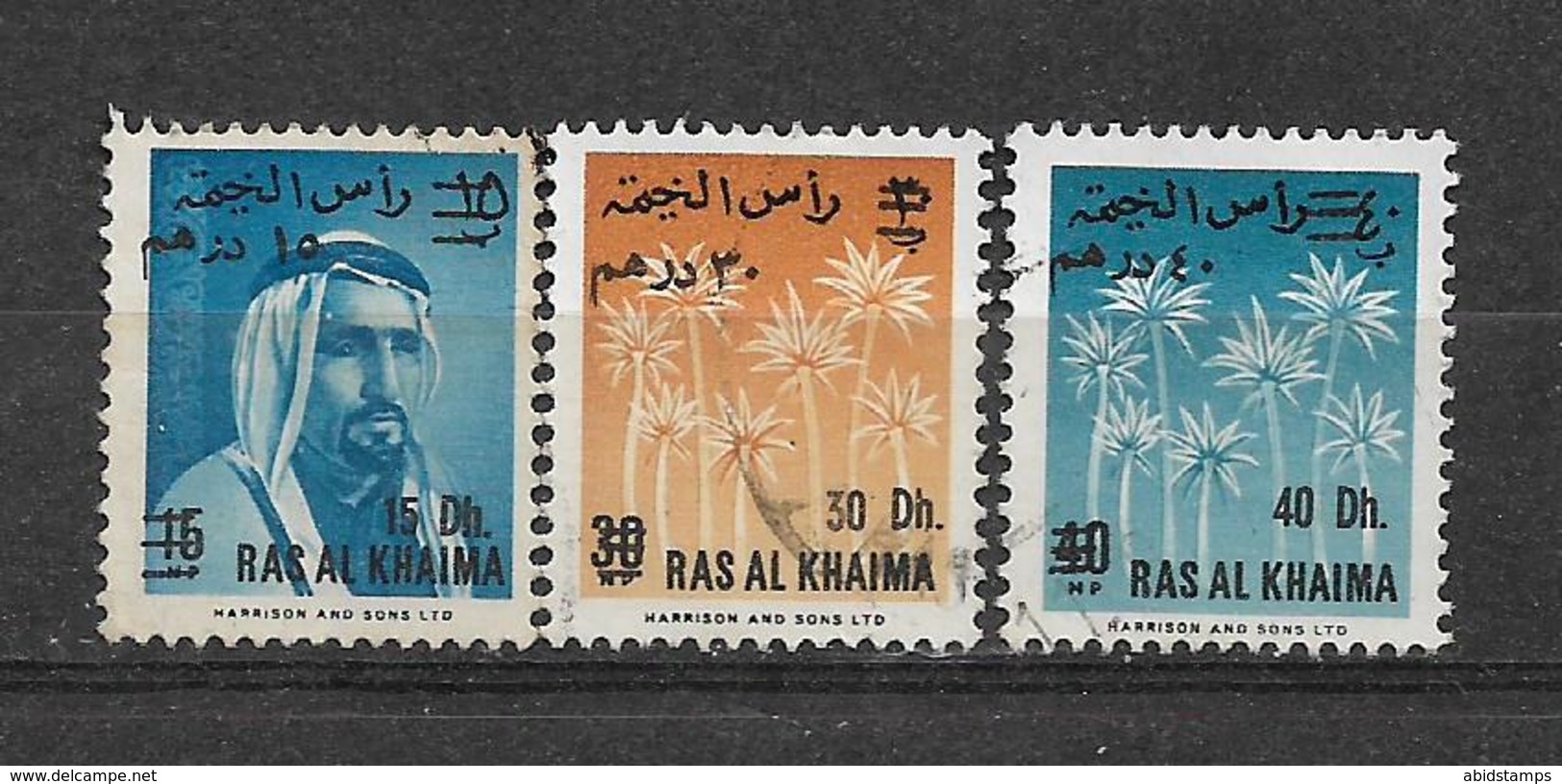 USED STAMPS RAS-AL-KHAIMA  VALUE OVERPRINT - Ras Al-Khaimah
