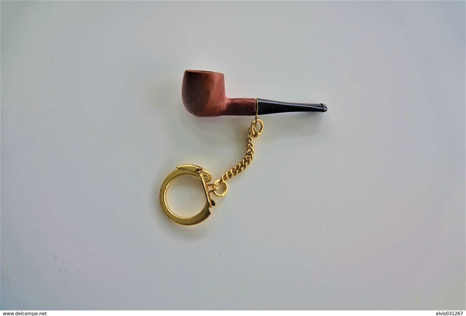 Vintage KEYCHAIN : WOODEN PIPE  - RaRe - 1950-60's - Porte-cles - Porte-clefs