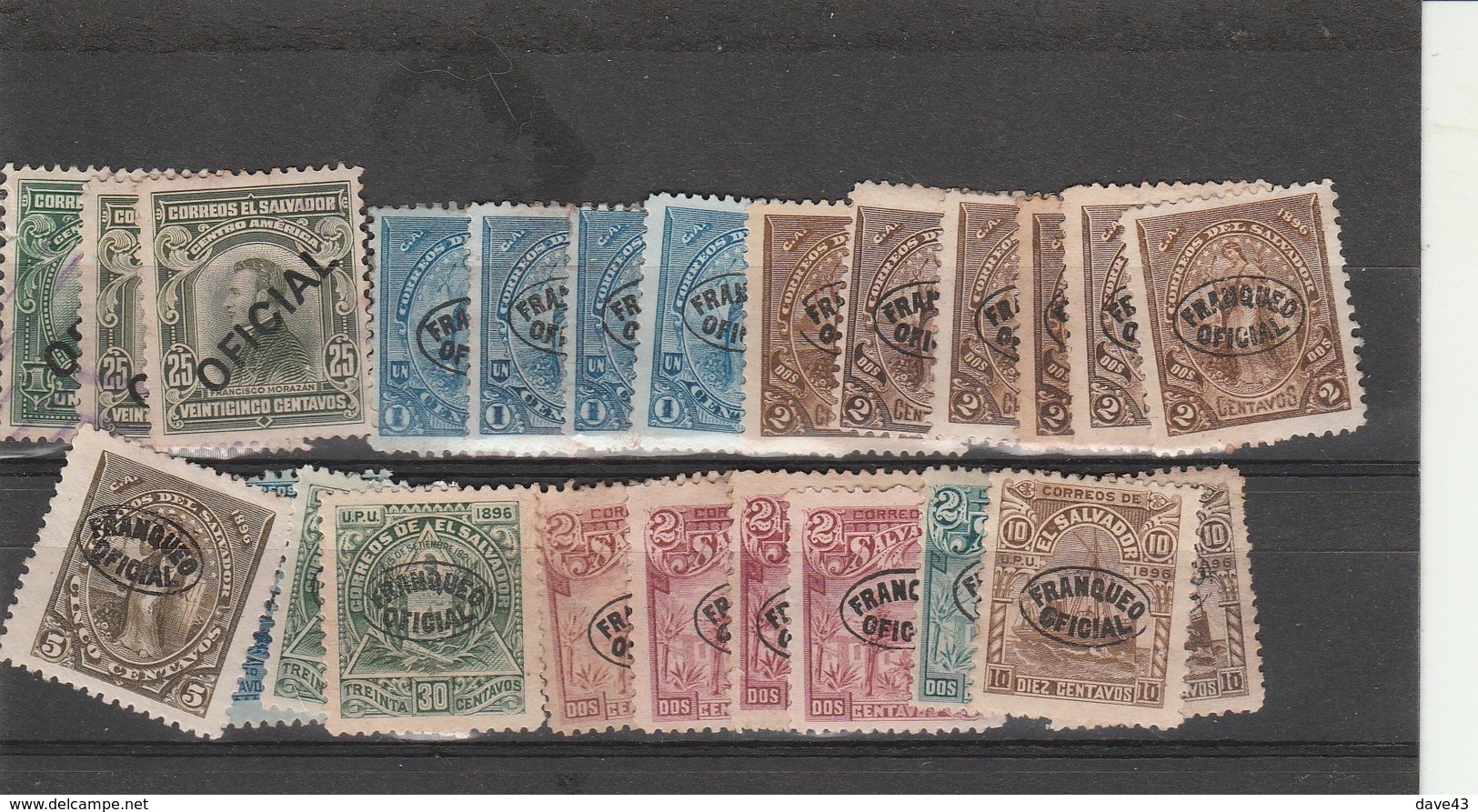 Accumulation Of 1896 Official Overprints Issues El Salvador Unused - El Salvador