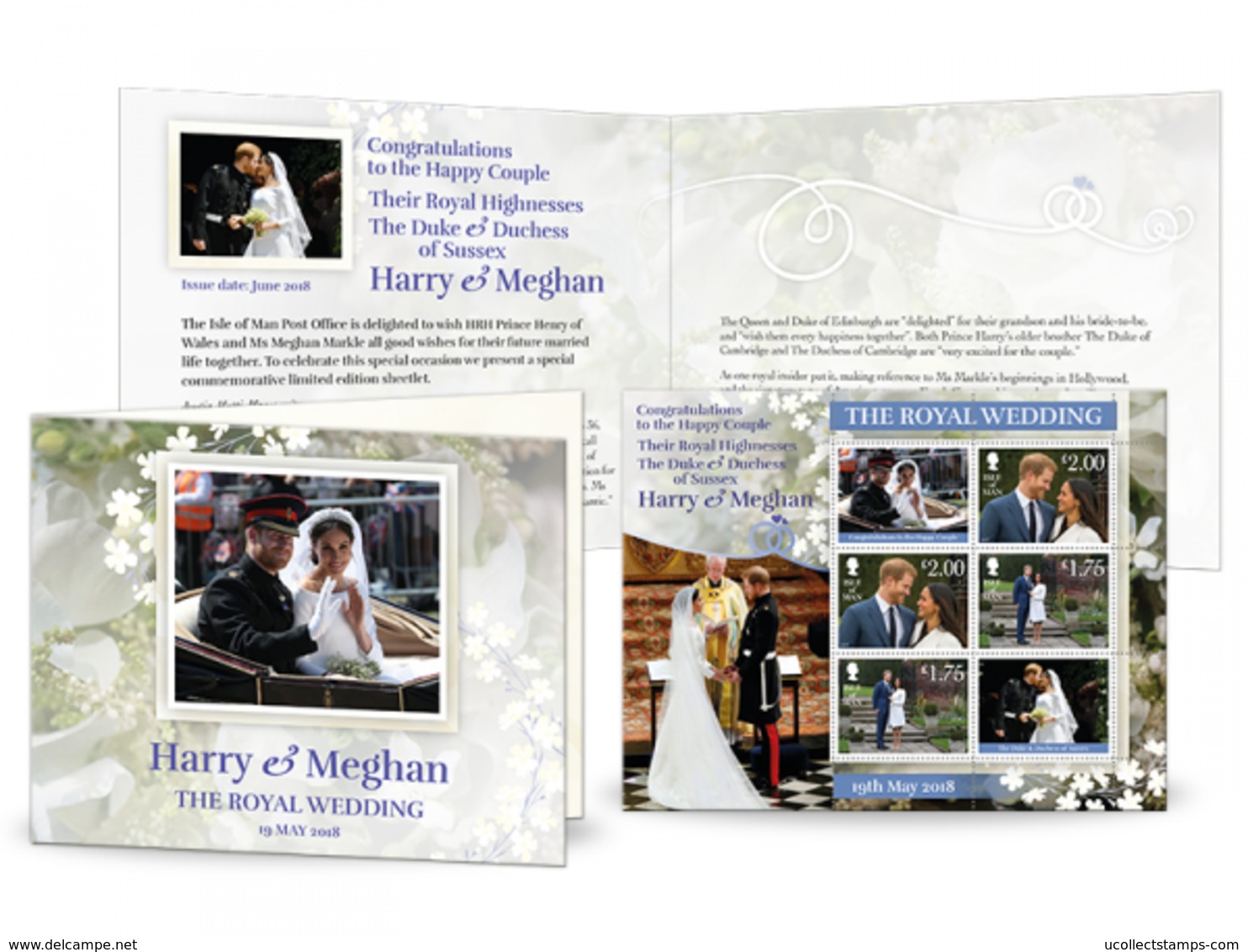 Isle Of MAN 2018 PRINS HARRY MEGAN MARKLE ROYAL WEDDING HUWELIJK  VELLETJE SHEETLET  Postfris/mnh/neuf - Ongebruikt