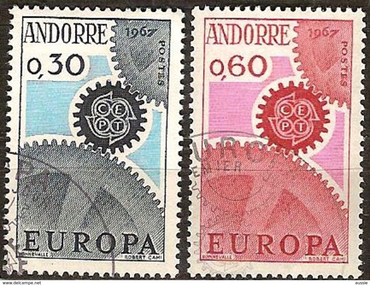 Cept 1967 Andorre Français Andorra Yvertnr. 179-80 (°) Oblitéré Used Cote 6,70 Euro - 1967