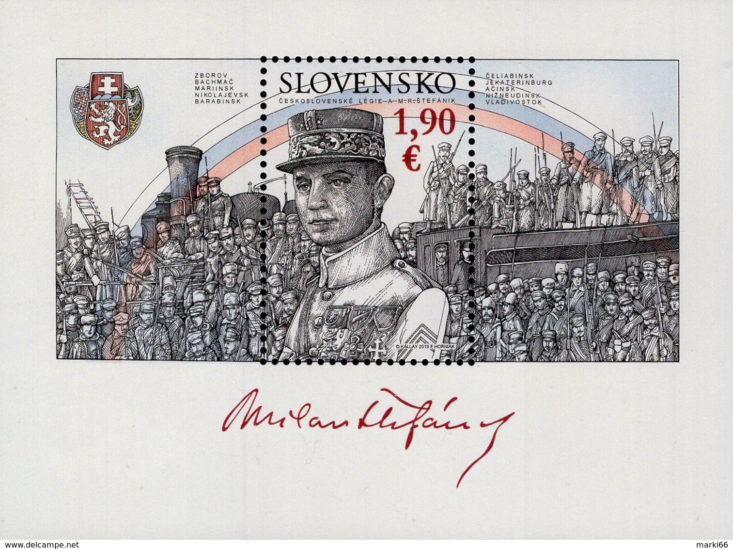 Slovakia - 2019 - Czechoslovak Legions And Milan Stefanik - Mint Souvenir Sheet - Nuovi