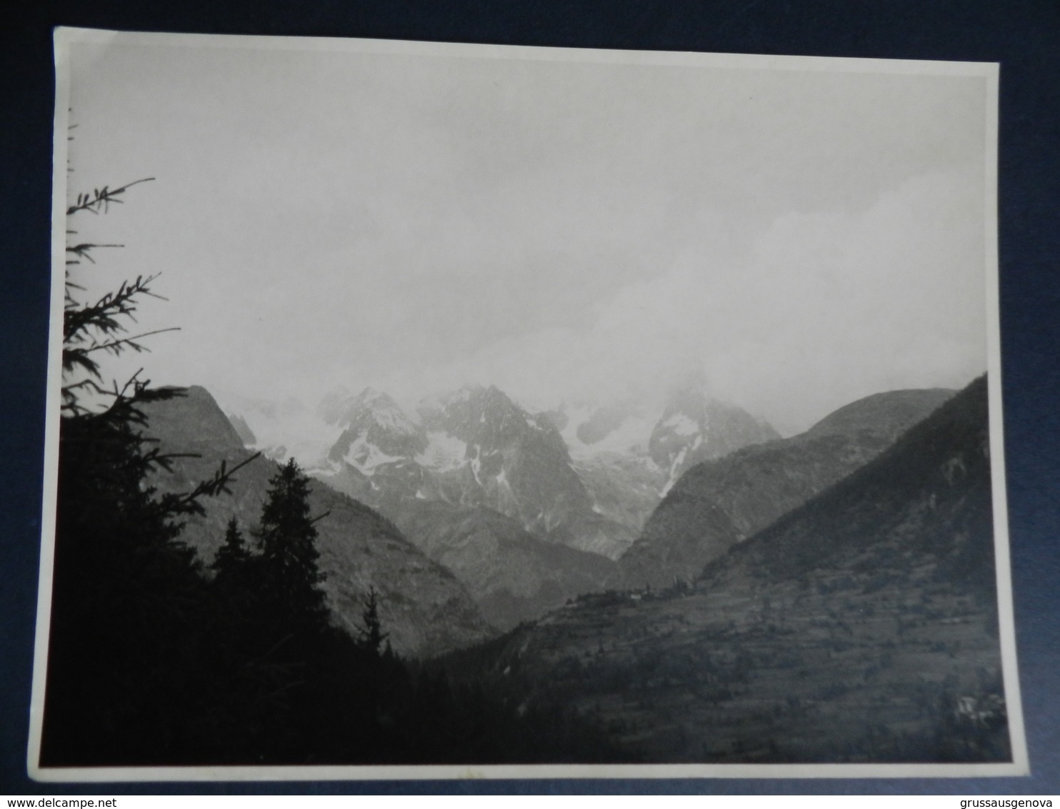 3.1) FOTOGRAFIA ALPI VALLE D'AOSTA MONTE BIANCO VISTO DAL PICCOLO S. BERNARDO 1953 CIRCA - Luoghi