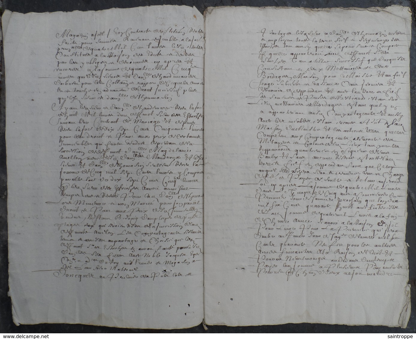 Manuscrit De 1647.Belle Calligraphie à Déchiffrer. - Manuscrits