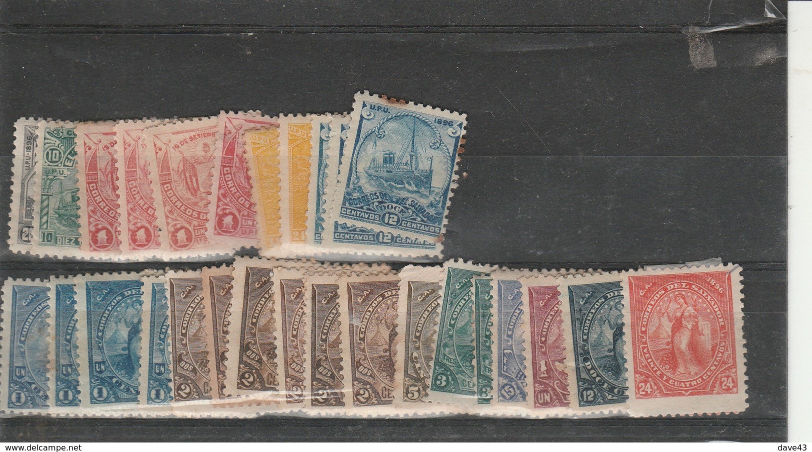 Accumulation Of 1896 Issues Of El Salvador Unused, Few Toned Perfs - El Salvador