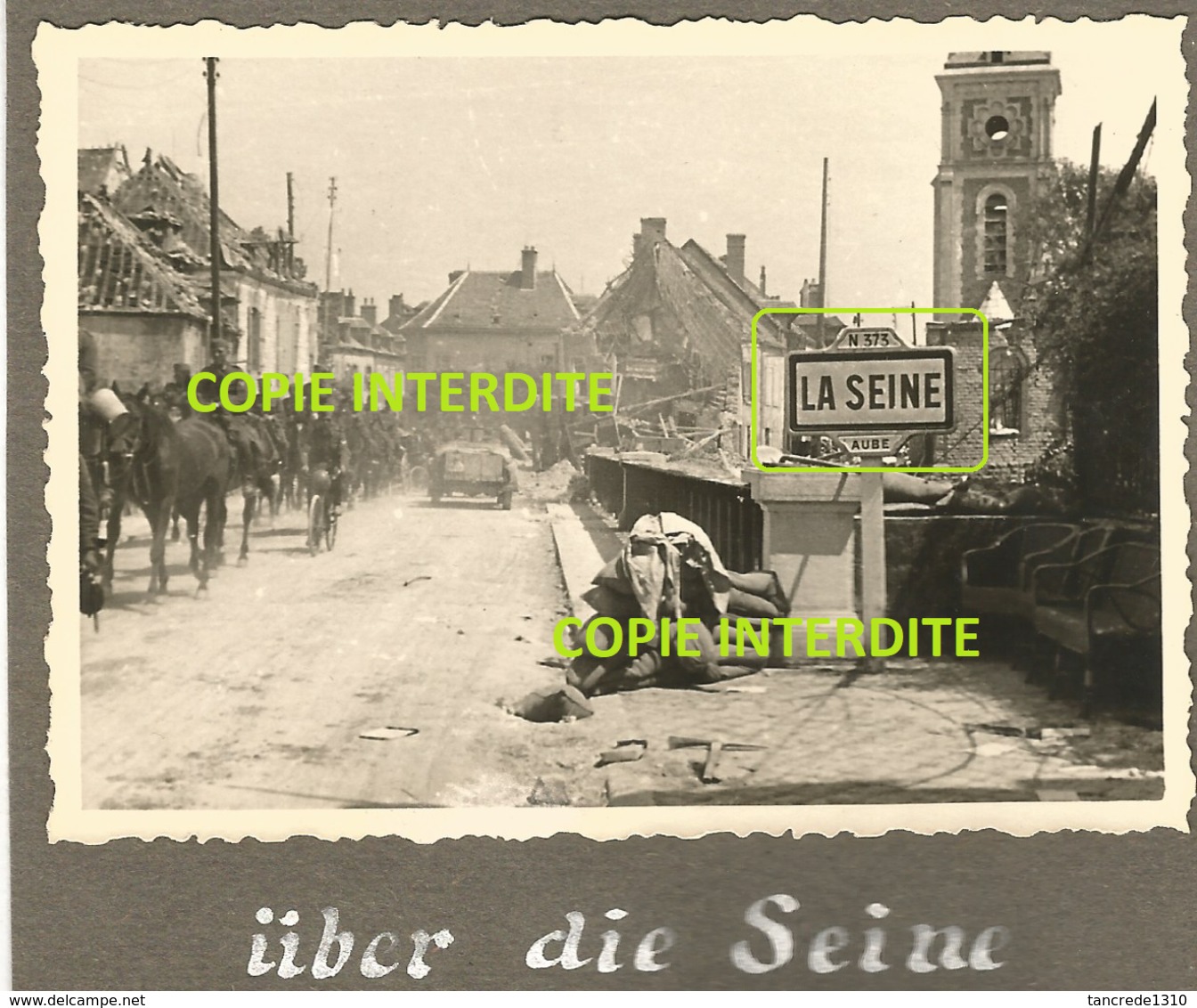 WW2 TOP PHOTO ORIGINALE Soldats Allemands à MERY SUR SEINE Entre Nogent Romilly & Arcis Sur AUBE 10 Près TROYES 1940 - 1939-45