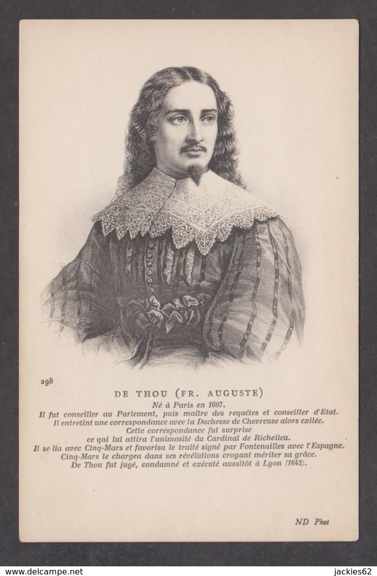 91580/ François-Auguste DE THOU, Magistrat Français - Hommes Politiques & Militaires