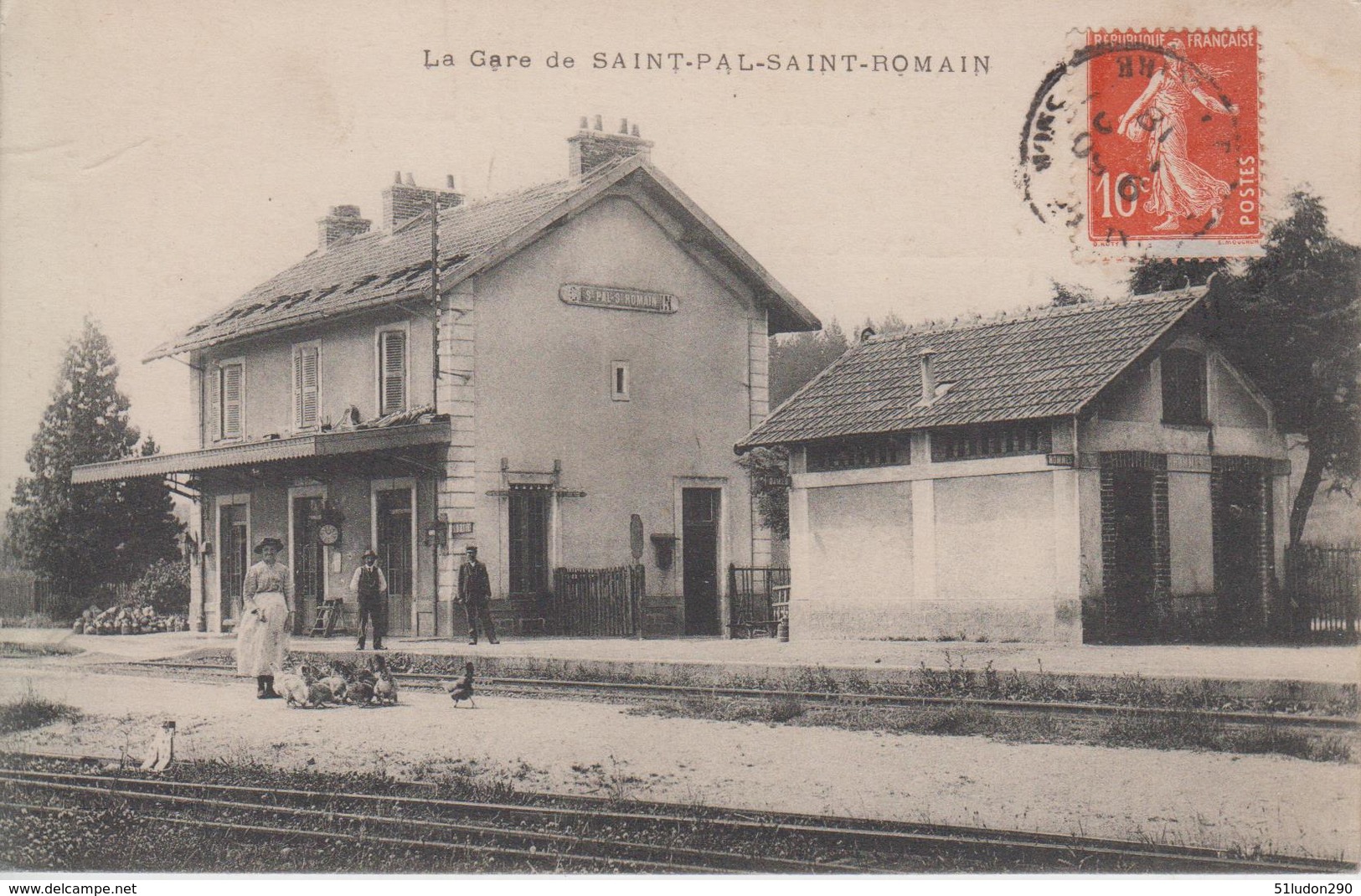 CPA Saint-Pal-Saint-Romain - La Gare (avec Animation) - Sonstige & Ohne Zuordnung