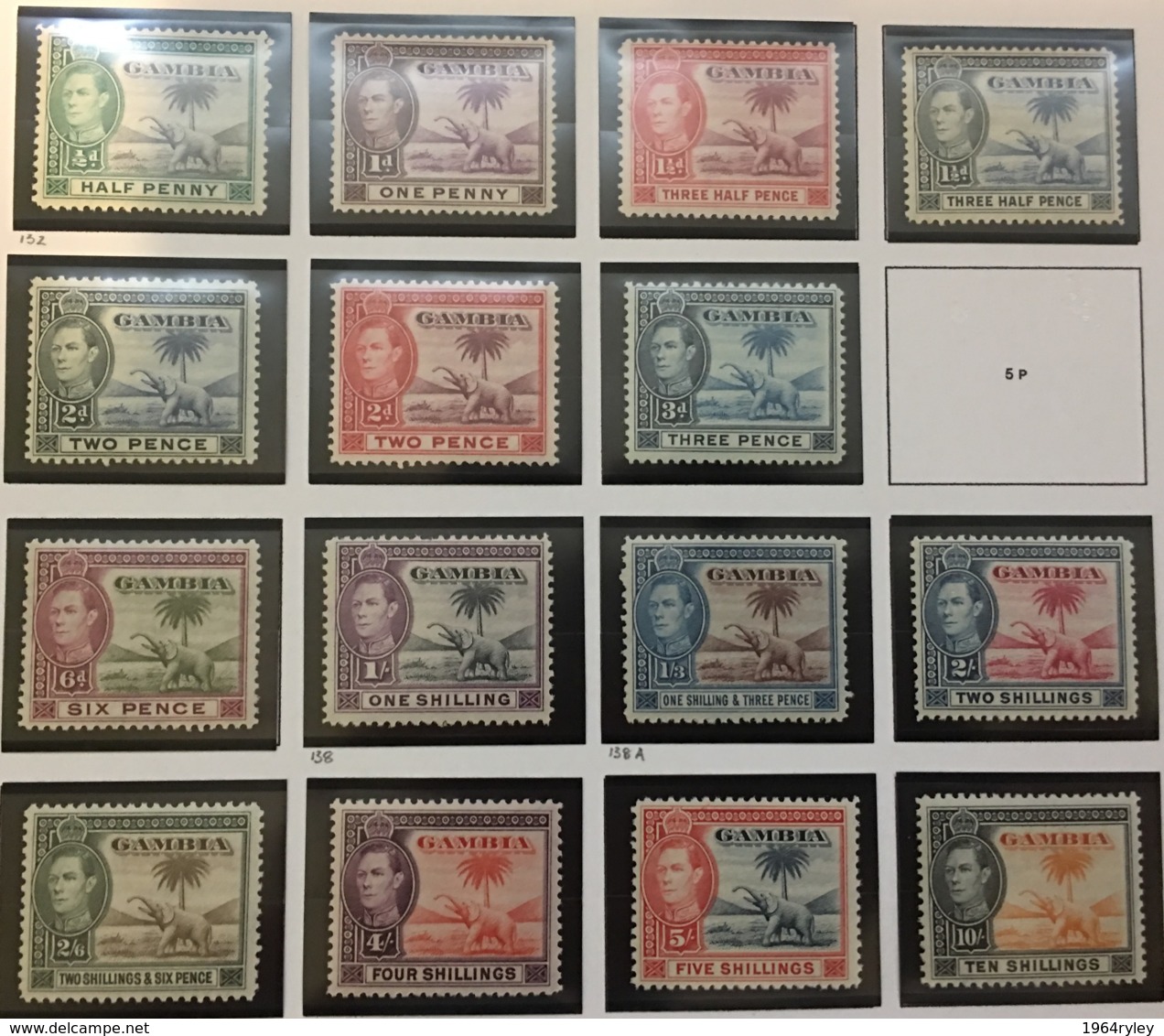 Gambia - MH* - 1938-1946 - # 123/138 - Gambia (...-1964)