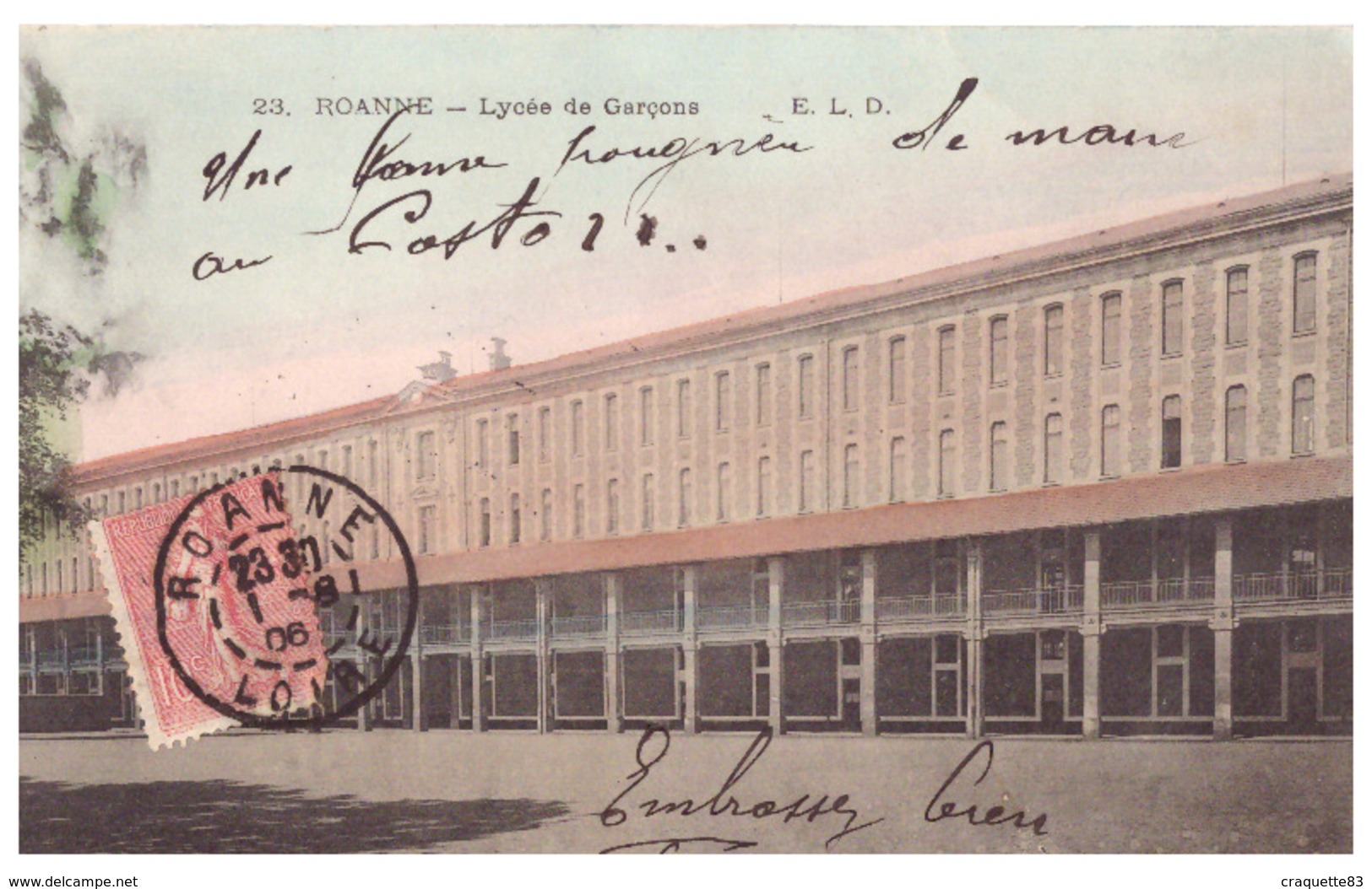 23  ROANNE   LYCEE DE GARCONS  1906 - Roanne