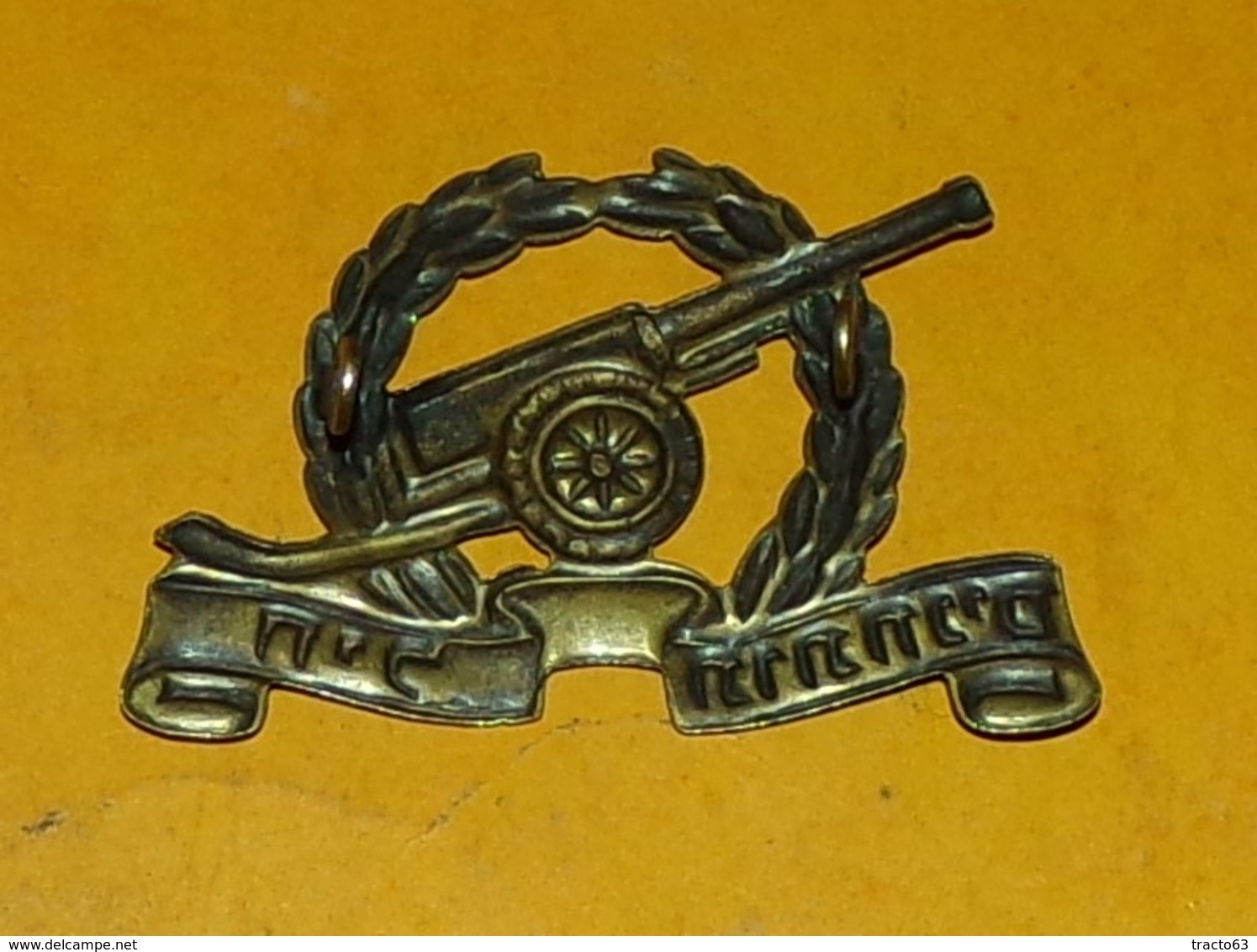 INSIGNE ARTILLERIE D'UN PAYS ETRANGER, FABRICANT SANS ,HOMOLOGATION SANS,  BON ETAT VOIR PHOTO  . POUR TOUT RENSEIGNEMEN - Army