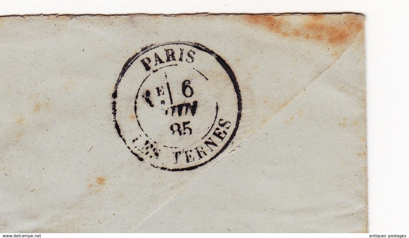 Lettre 1885 Le Palais Morbihan Bretagne Timbre Type Sage Paris Seine - 1876-1898 Sage (Type II)