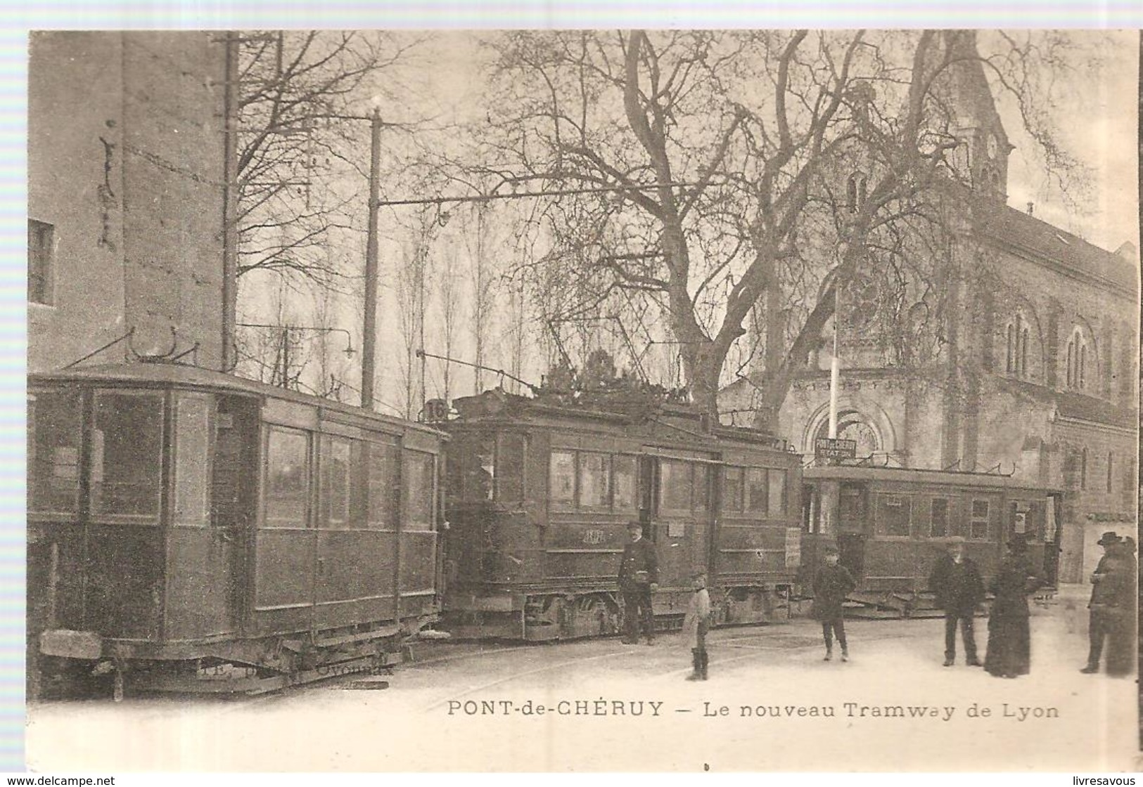 CPA Pont De Chéruy (38) Le Nouveau Tramway De Lyon écrite En 1917? - Pont-de-Chéruy